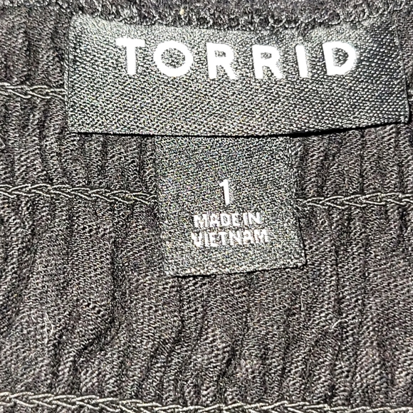 1X TORRID Babydoll Mixed Cotton Modal Slub & Poplin Smocked Bodice Puff Sleeve - Picture 5 of 5